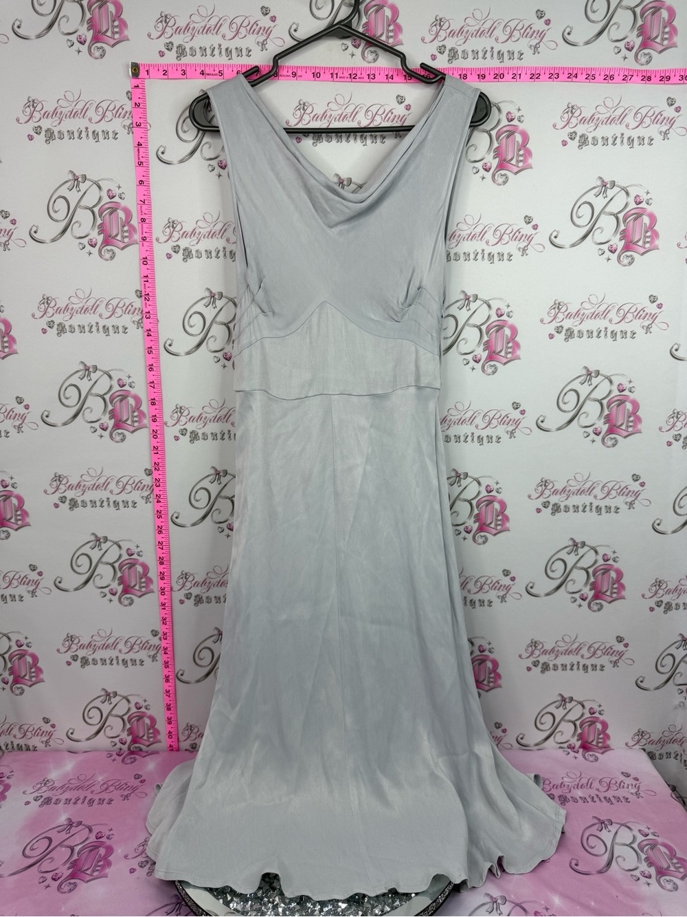 ASOS dress long flowy blue Light Gray Draped Sleep Chemise